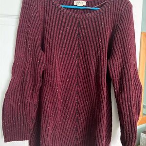 Red and black striped sweater
